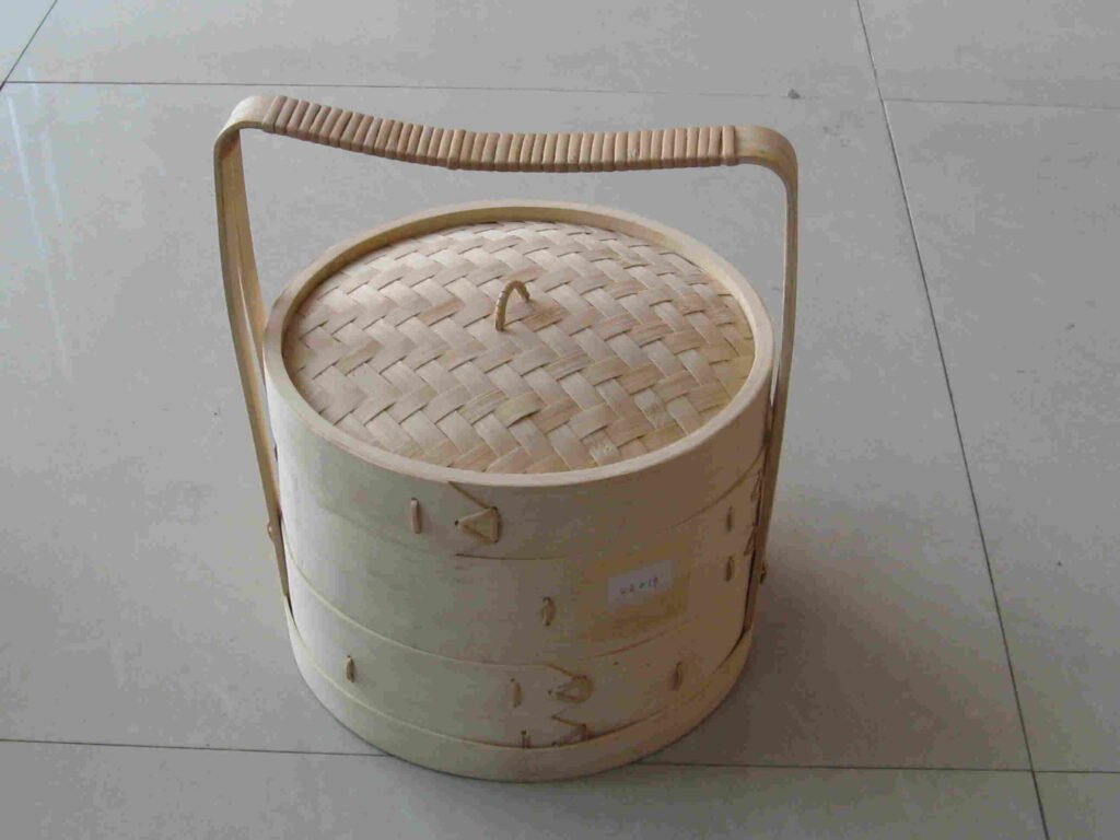 custom bamboo steamer with handle