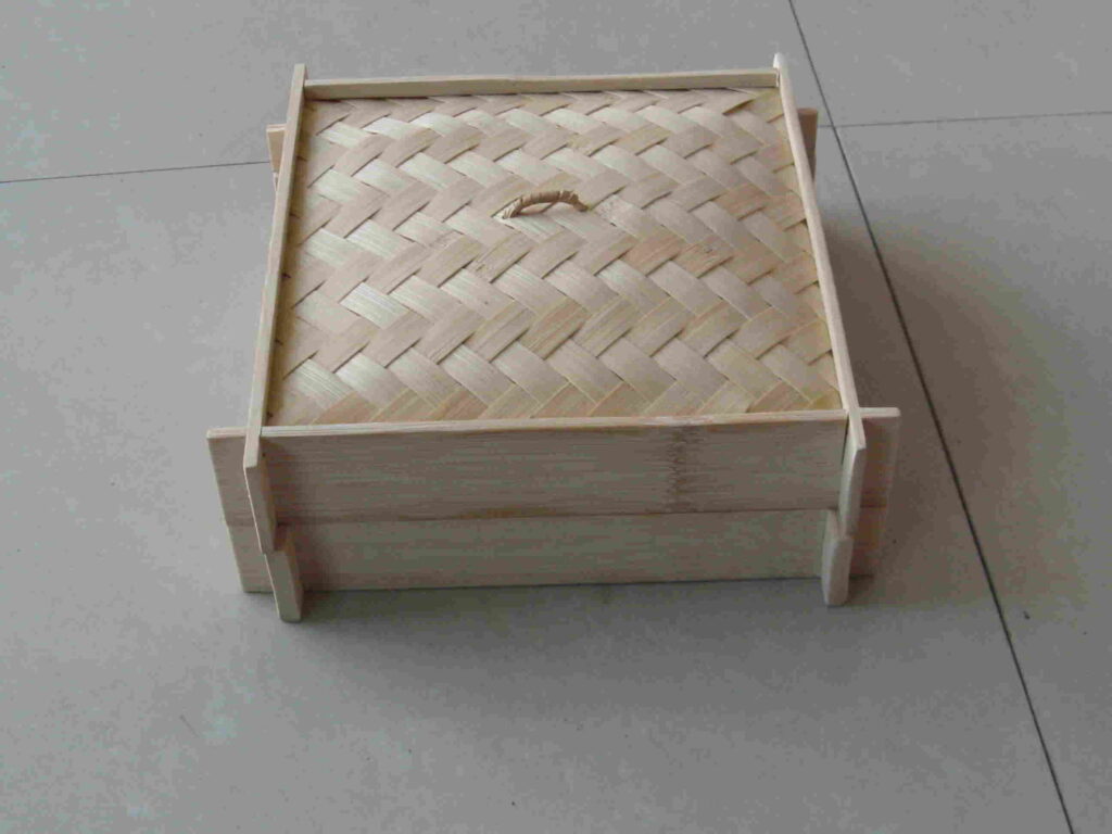 one layer bamboo steamer with handle