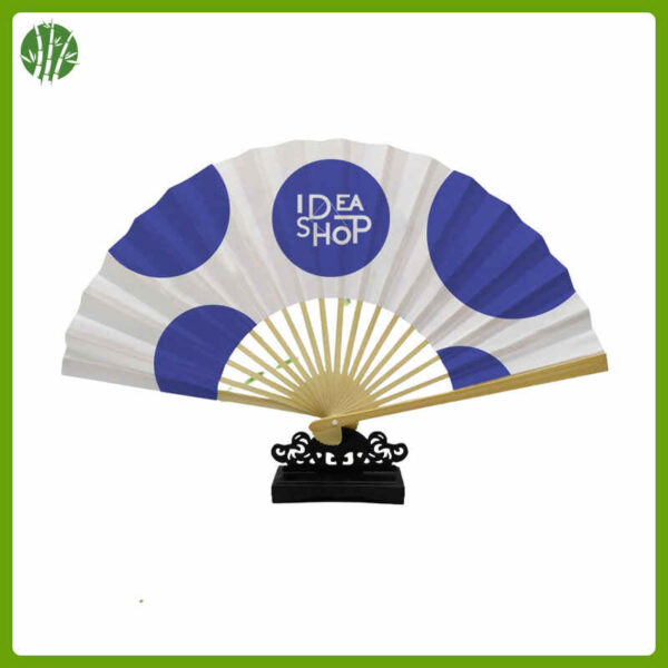 Bamboo hand fan with custom logo - Image 3