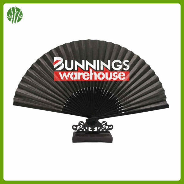 Bamboo hand fan with custom logo - Image 4