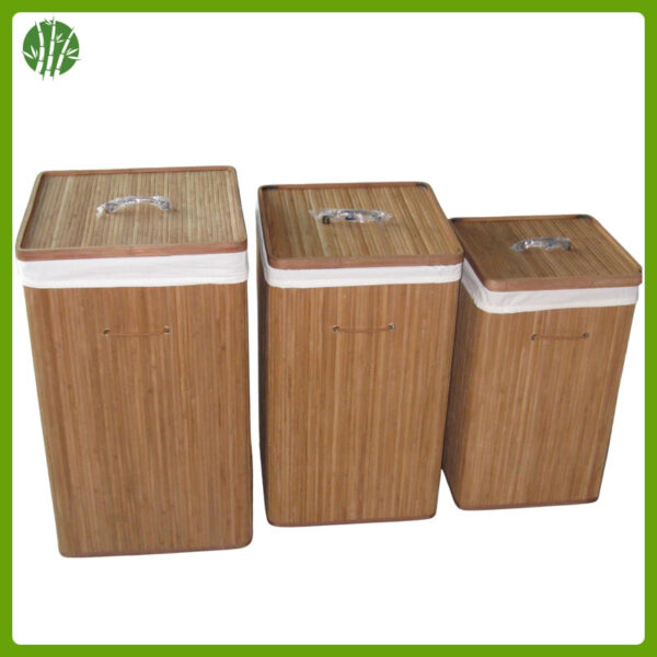 bamboo laundry basket with lid