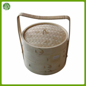 custom bamboo steamer with handle