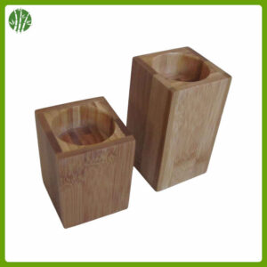 custom natural bamboo candle holder
