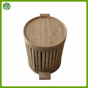 eco-friendly bamboo trash bin